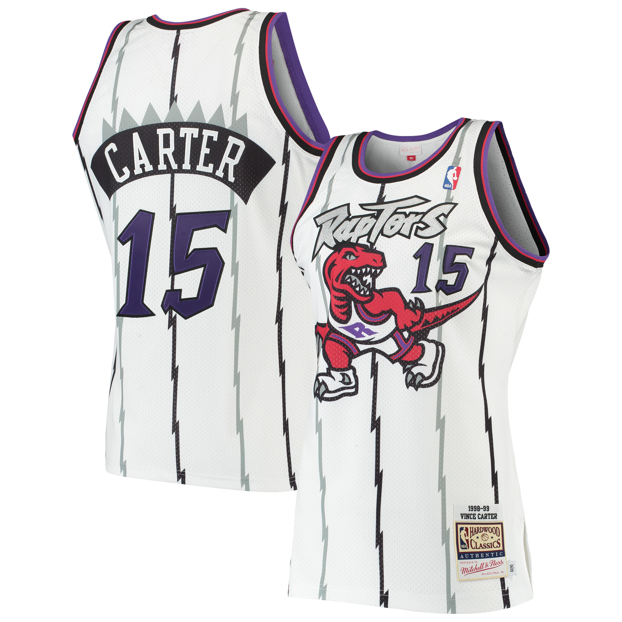 Vince Carter Toronto Raptors Mitchell & Ness Hardwood Classics 1998-99 Authentic Basketball Jersey - White