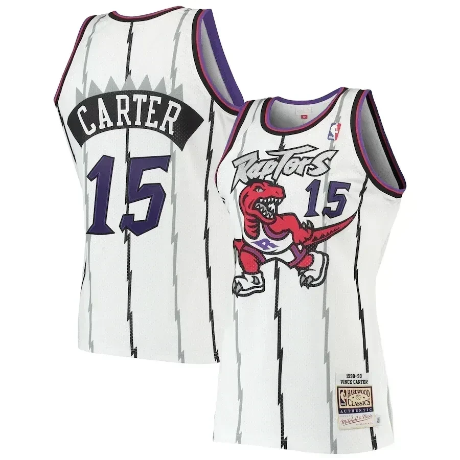 Vince Carter Toronto Raptors Mitchell & Ness Hardwood Classics 1998-99 Basketball Jersey - White - JS936 