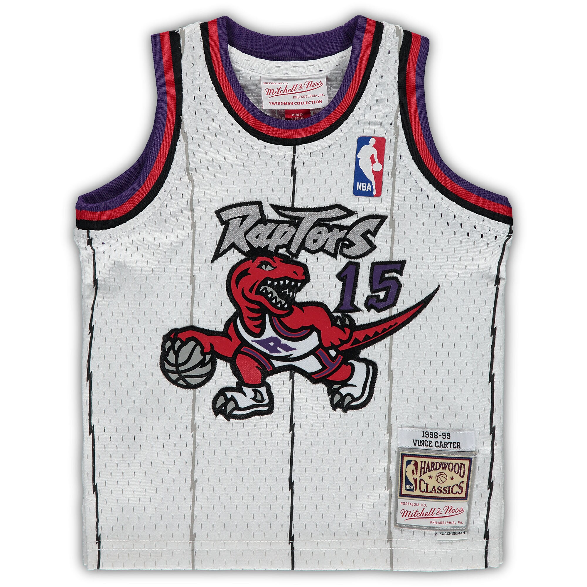 Alternative view of Vince Carter Toronto Raptors Mitchell & Ness Infant 1998/99 Hardwood Classics Player Basketball Jersey - White