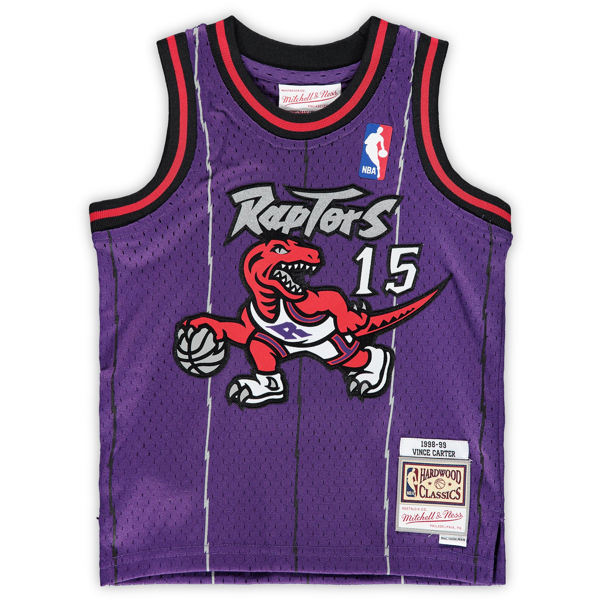 Alternative view of Vince Carter Toronto Raptors Mitchell & Ness Infant 1998/99 Hardwood Classics Retired Player Basketball Jersey - Purple