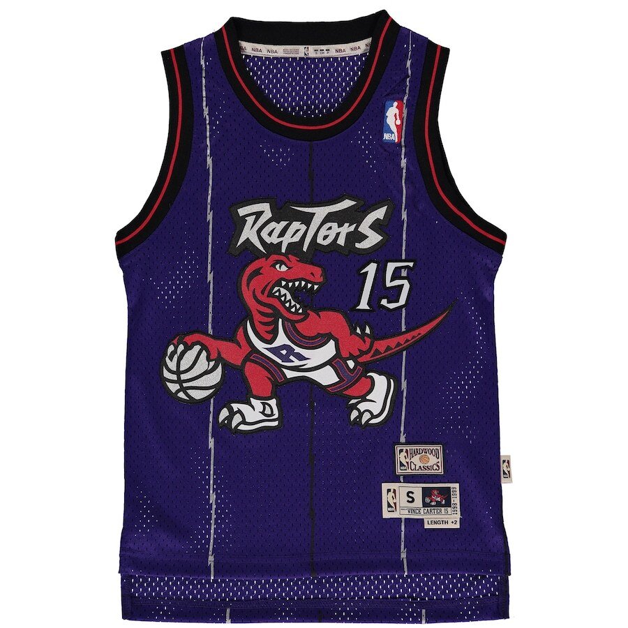 Alternative view of Vince Carter Toronto Raptors Mitchell & Ness Youth Hardwood Classics Swingman Basketball Jersey - Purple