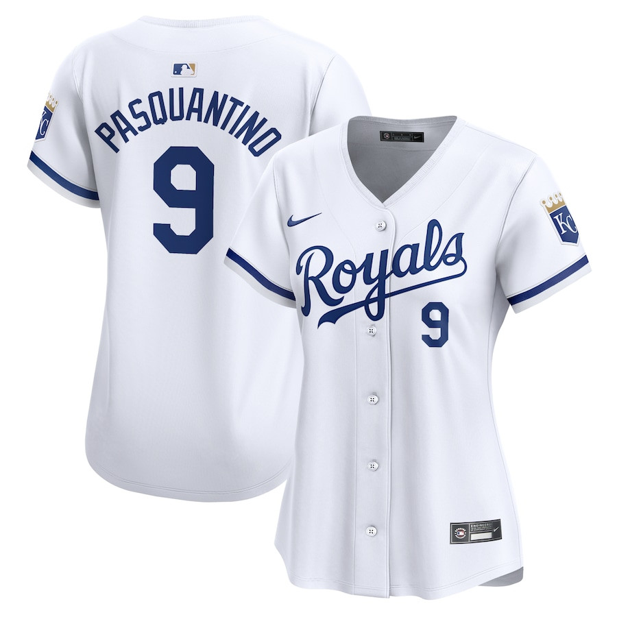 Vinnie Pasquantino 9 Kansas City Royals Women Home Limited Player Baseball Jersey - White 