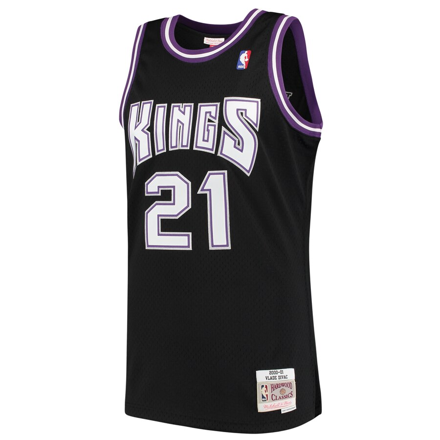 Alternative view of Vlade Divac Sacramento Kings Mitchell & Ness 2000-01 Hardwood Classics Swingman Basketball Jersey - Black