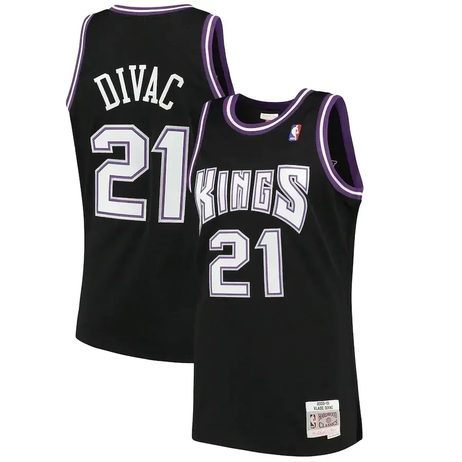 Vlade Divac Sacramento Kings Mitchell & Ness 2000-01 Hardwood Classics Swingman Basketball Jersey - Black - JS143 
