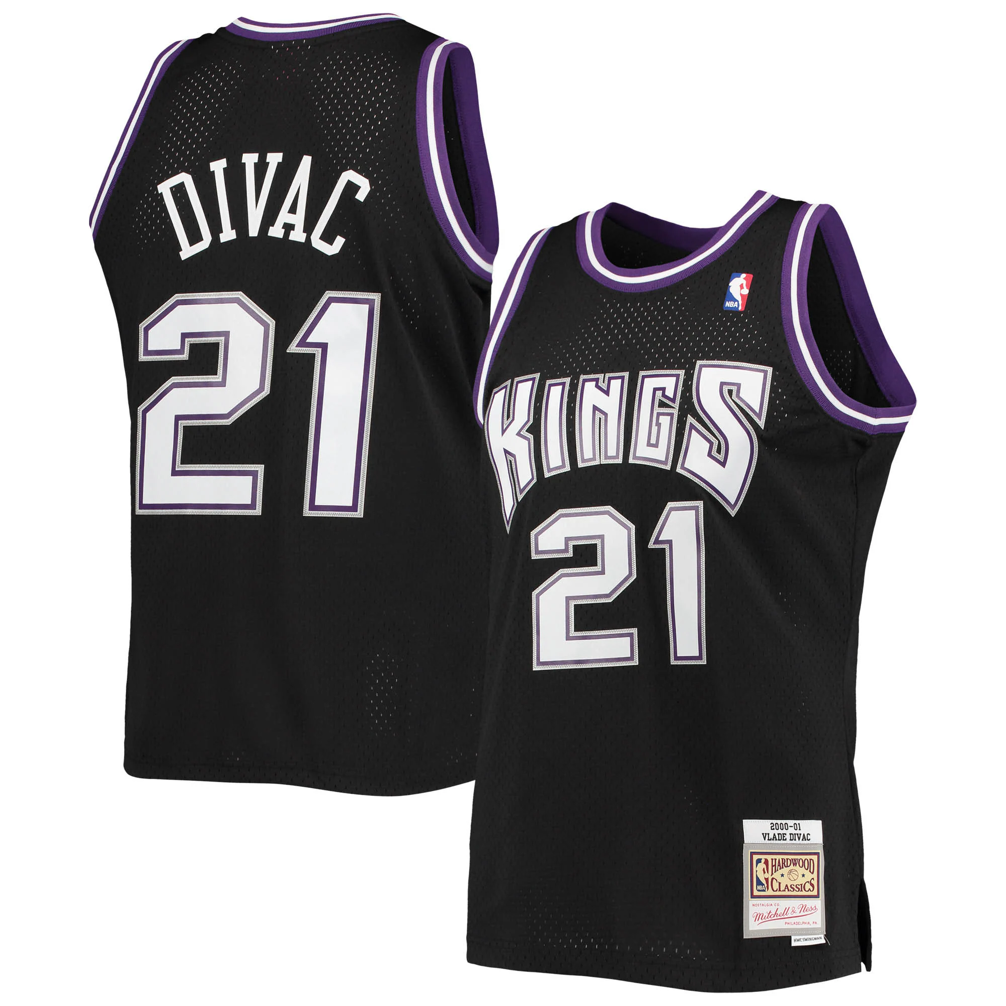 Vlade Divac Sacramento Kings Mitchell & Ness 2000-01 Team Hardwood Classics Swingman Basketball Jersey – Black