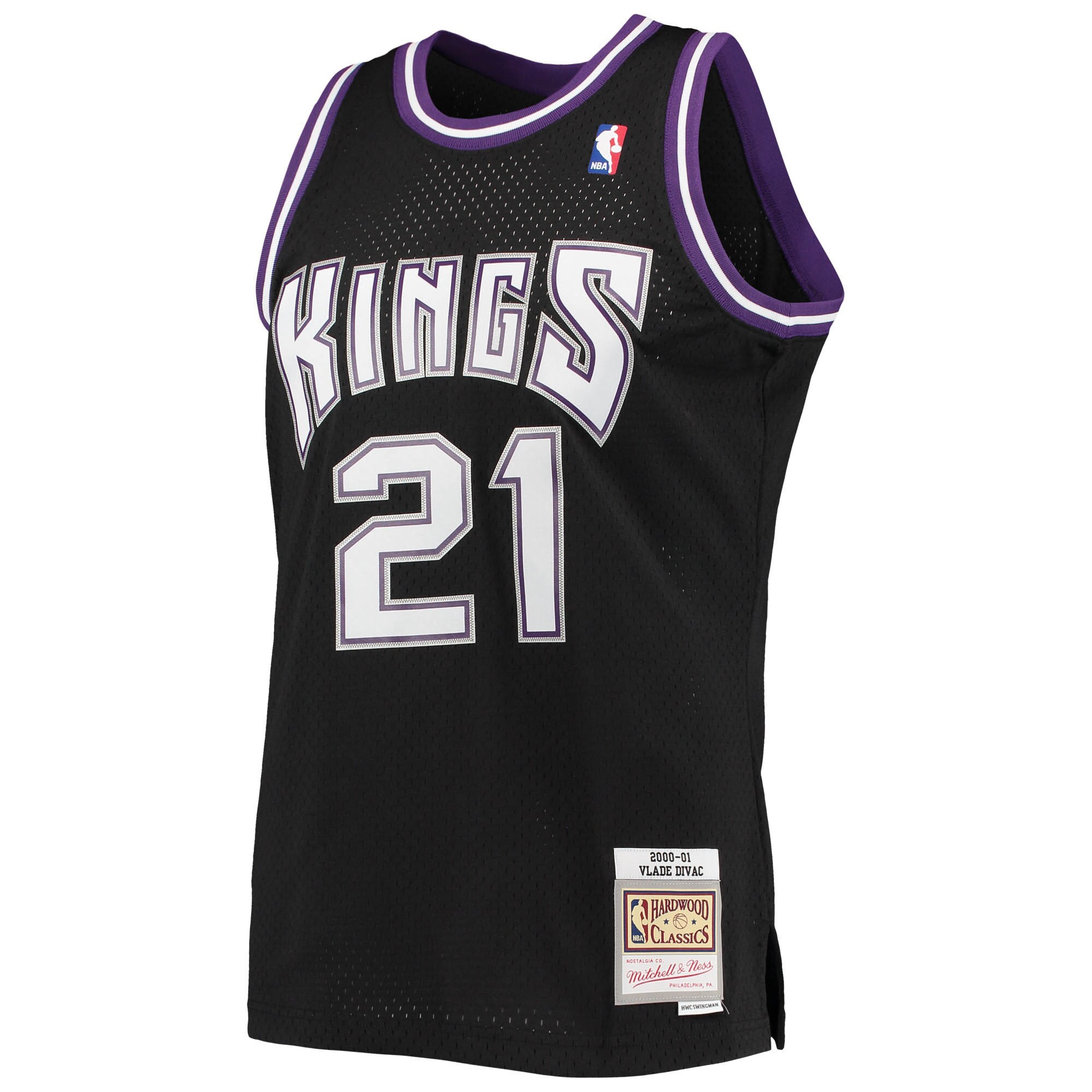 Alternative view of Vlade Divac Sacramento Kings Mitchell & Ness 2000/01 Hardwood Classics Swingman Basketball Jersey - Black