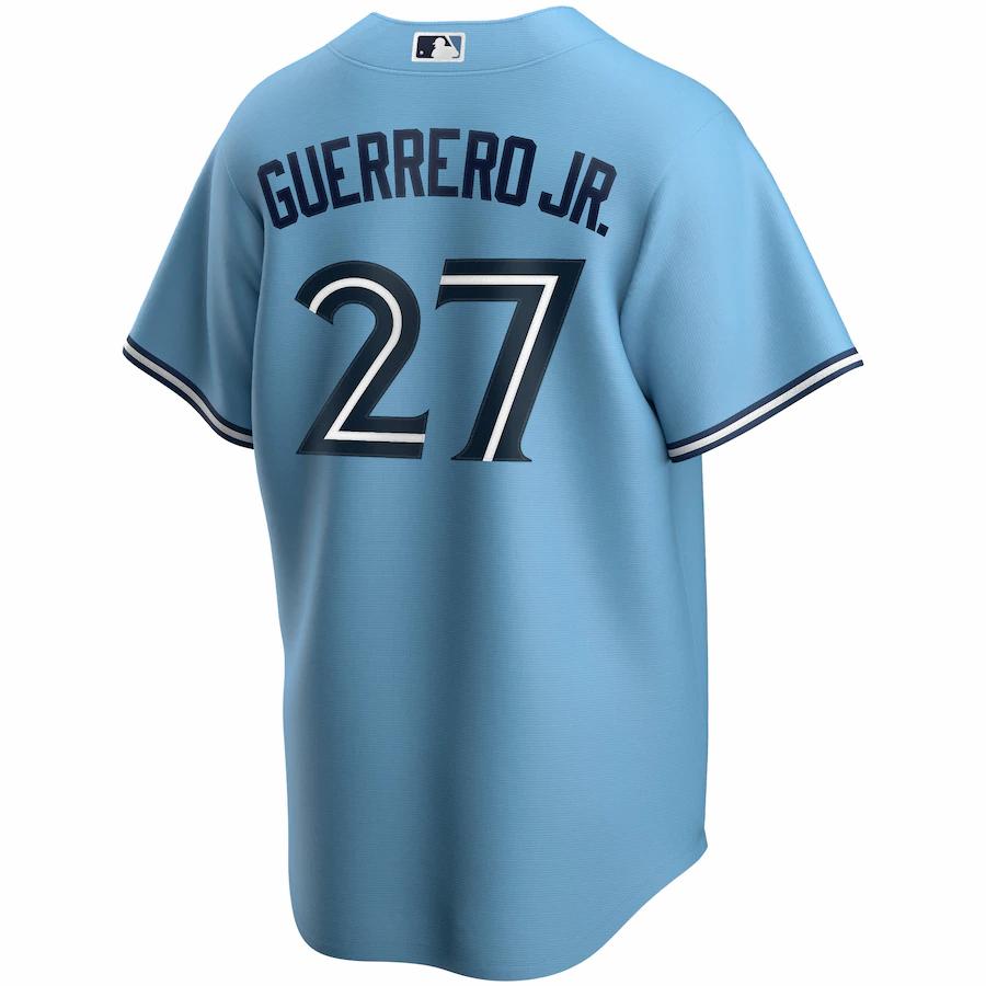 Alternative view of Vladimir Guerrero Jr. Toronto Blue Jays Alternate 2020 Replica Player Jersey - Powder Blue