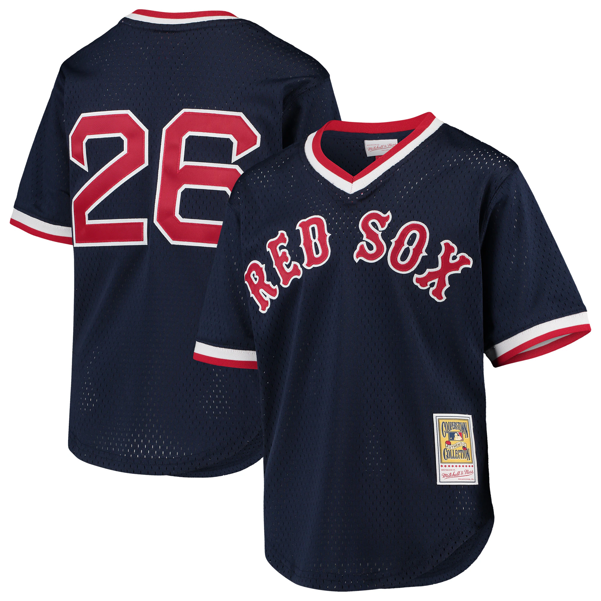 Wade Boggs Boston Red Sox Mitchell & Ness Youth Cooperstown Collection Mesh Batting Practice Baseball Jersey - Navy
