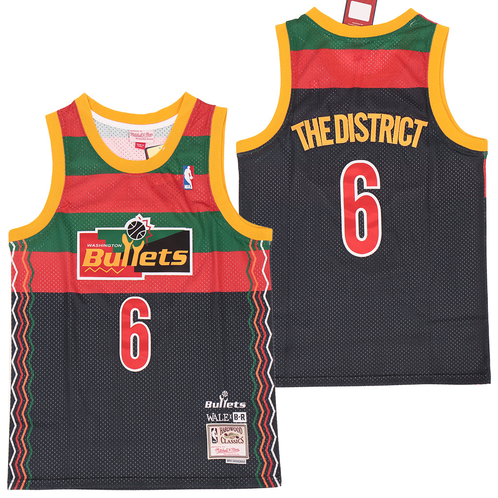Alternative view of Wale x Washington Wizards Swingman Basketball Jersey - Black/Multi Color - JS856