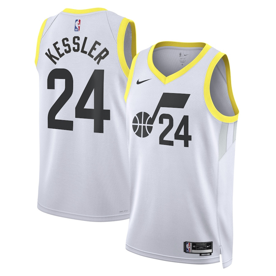 Walker Kessler 24 Utah Jazz Unisex Swingman Hockey Jersey - Association Edition - White - JS190 