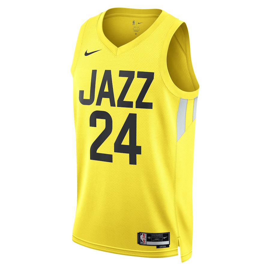 Alternative view of Walker Kessler 24 Utah Jazz Unisex Swingman Hockey Jersey - Icon Edition - Gold - JS563 