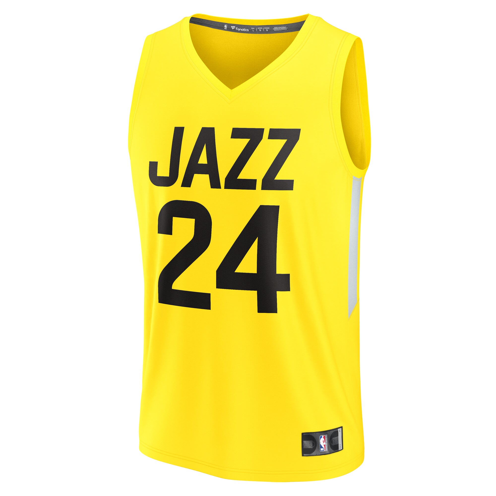 Alternative view of Walker Kessler Utah Jazz Fanatics Youth Fast Break Player Basketball Jersey - Icon Edition - Yellow