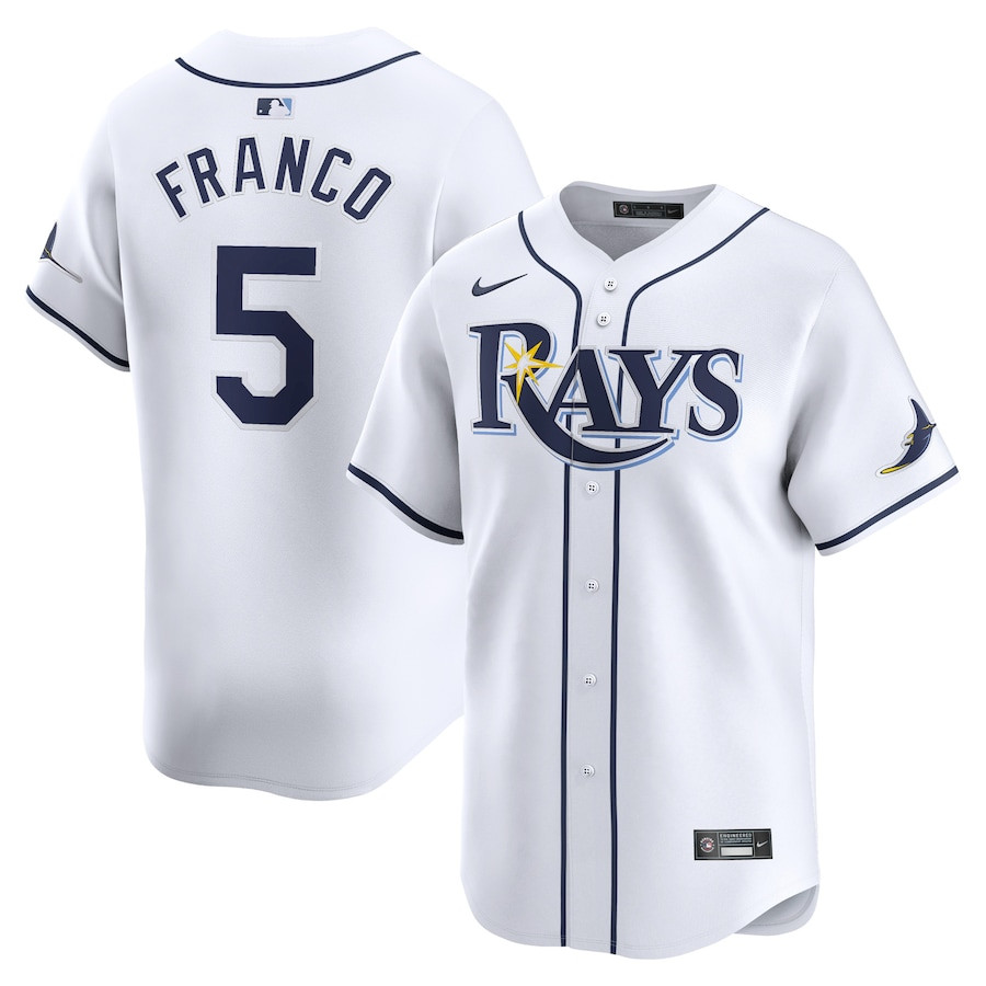 Wander Franco 5 Tampa Bay Rays Home Limited Player Men Baseball Jersey - White - JS775 