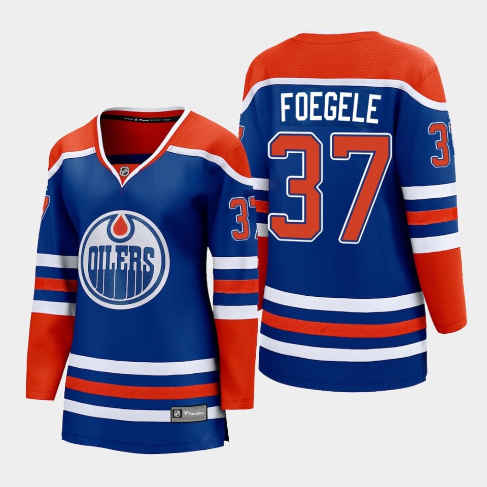 Warren Foegele 37 Edmonton Oilers Home Hockey Jersey - Women - JS444 