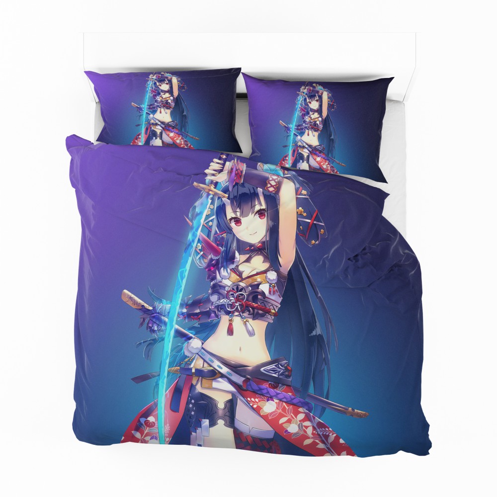 Alternative view of Warrior Girl Katana Anime Bedding Set - Custom Bedding Set