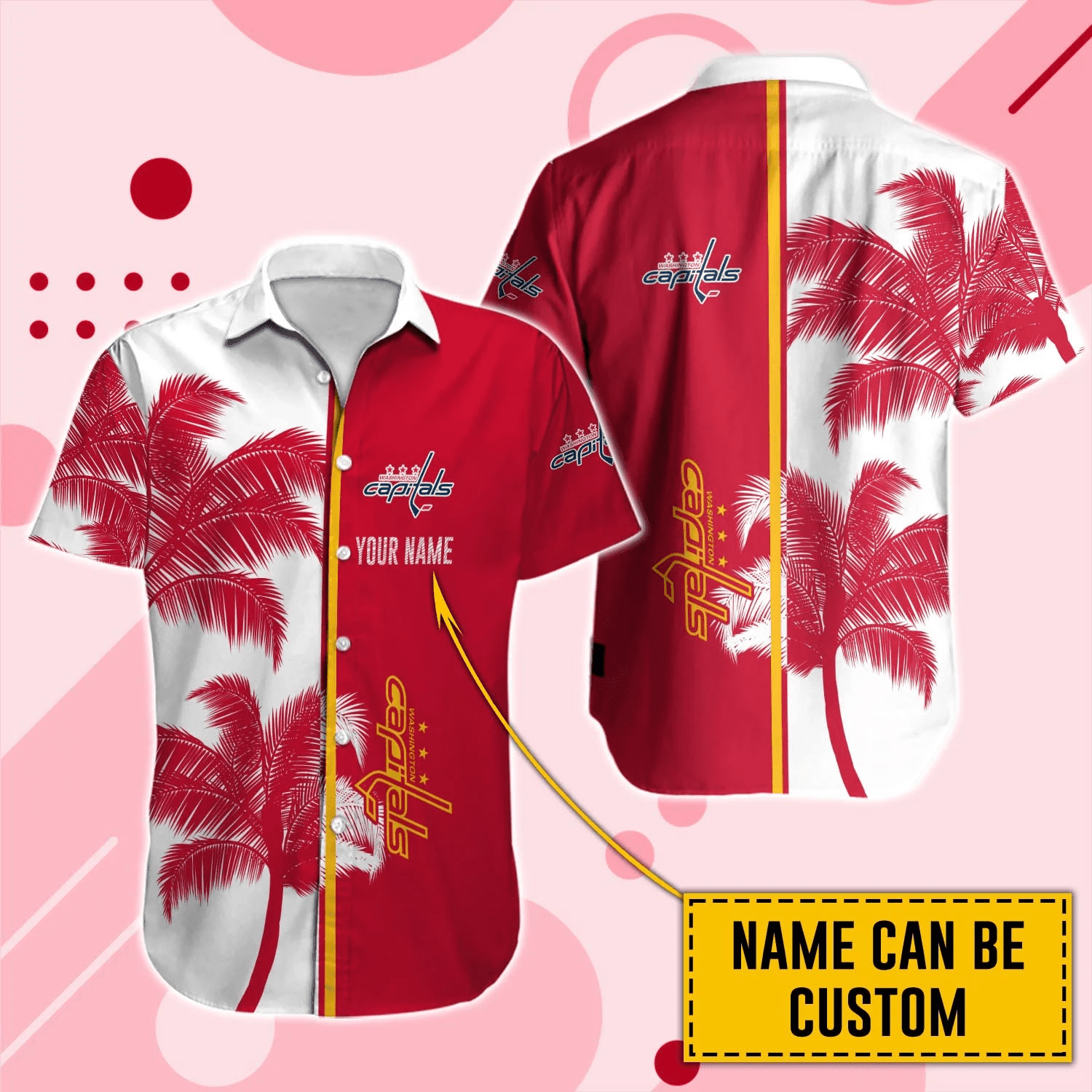 Alternative view of Washington Capitals Hawaiian Shirt And Set - Customized - JS494 