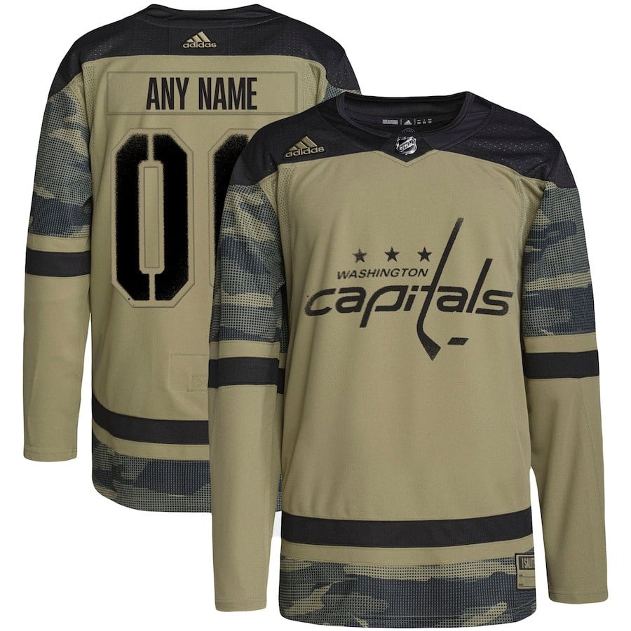 Washington Capitals Military Appreciation Team Custom Practice Jersey - Camo - JS217 