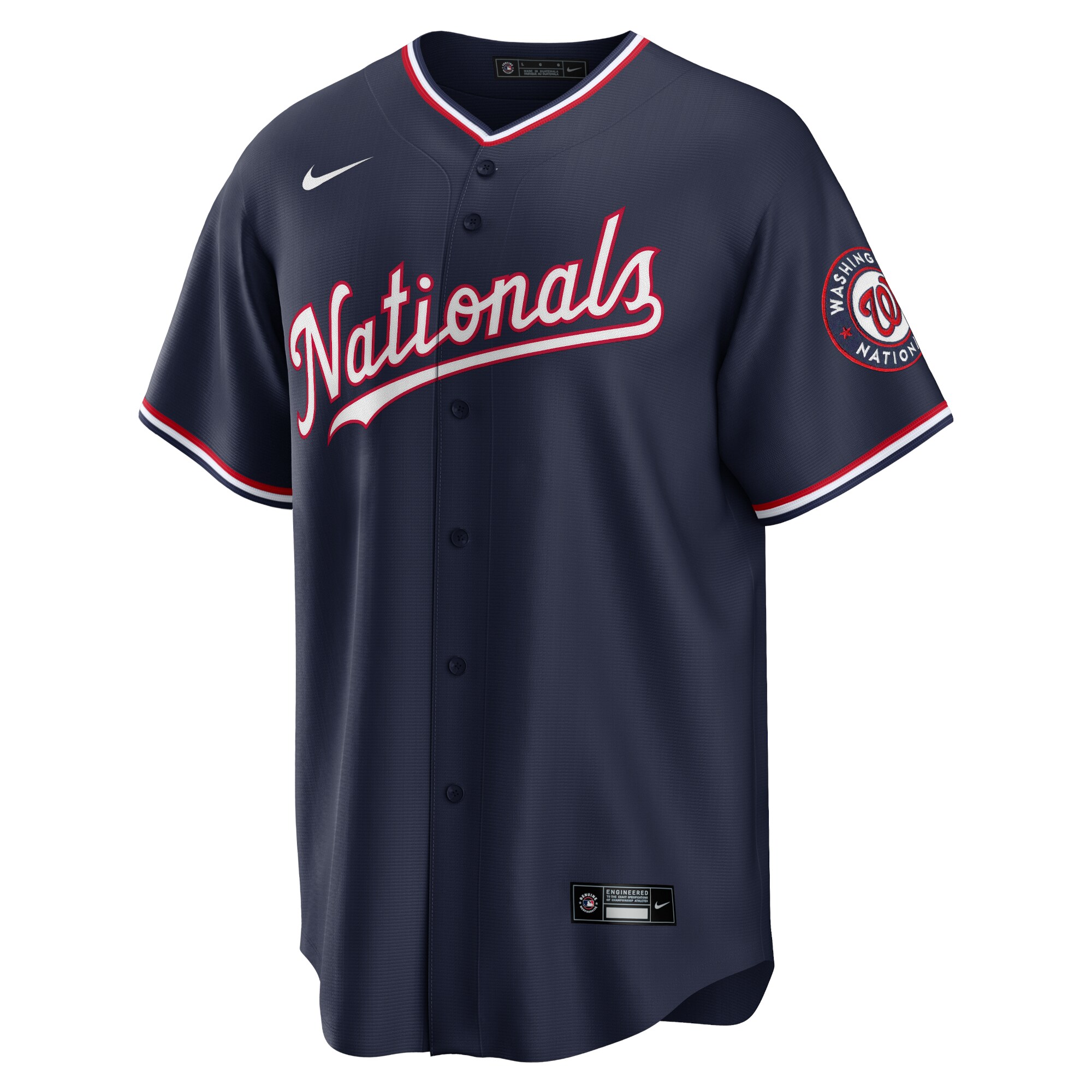 Alternative view of Washington Nationals Alternate Replica Team Baseball Jersey – Navy