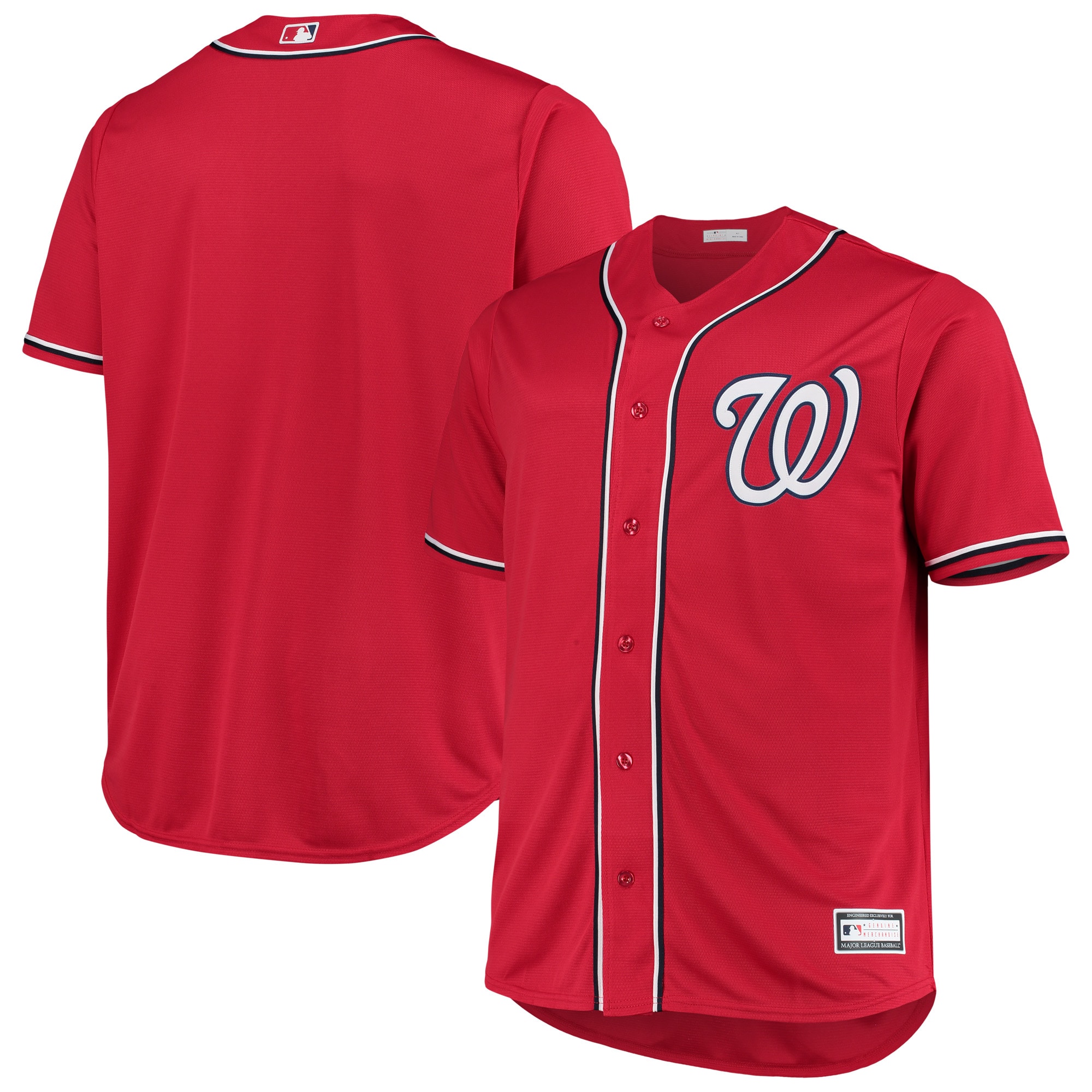 Washington Nationals Big & Tall Alternate Replica Team Baseball Jersey – Red