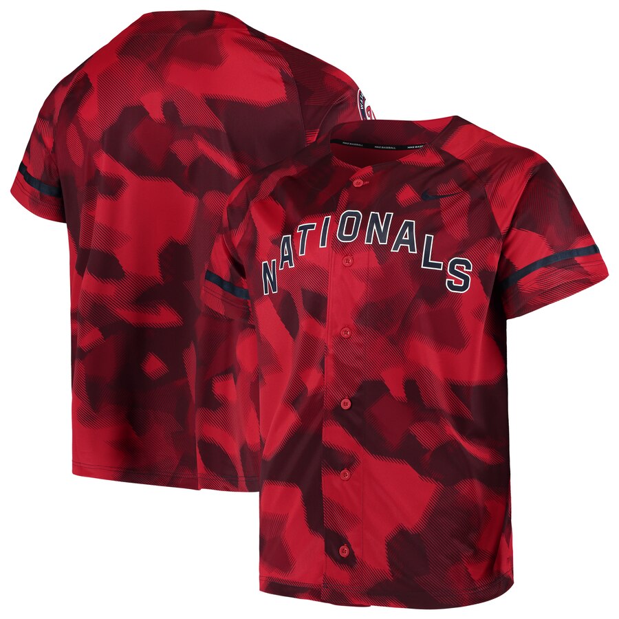 Washington Nationals Camo Baseball Jersey – Red