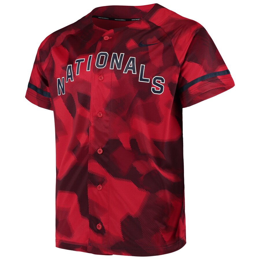 Alternative view of Washington Nationals Camo Baseball Jersey – Red