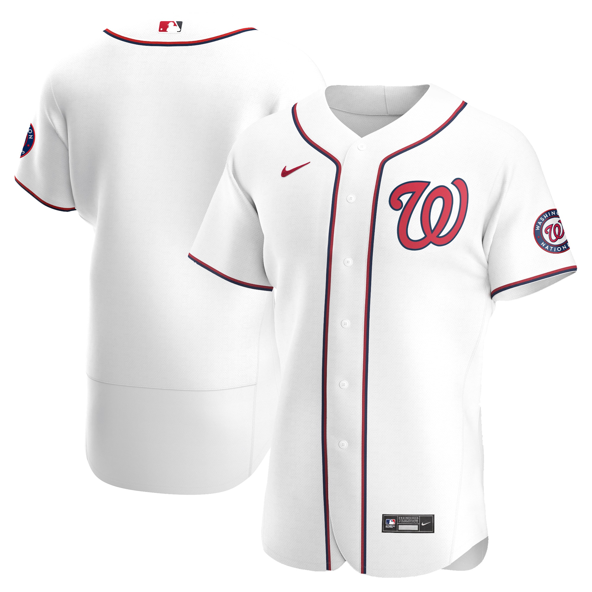 Washington Nationals Home Authentic Team Baseball Jersey - White