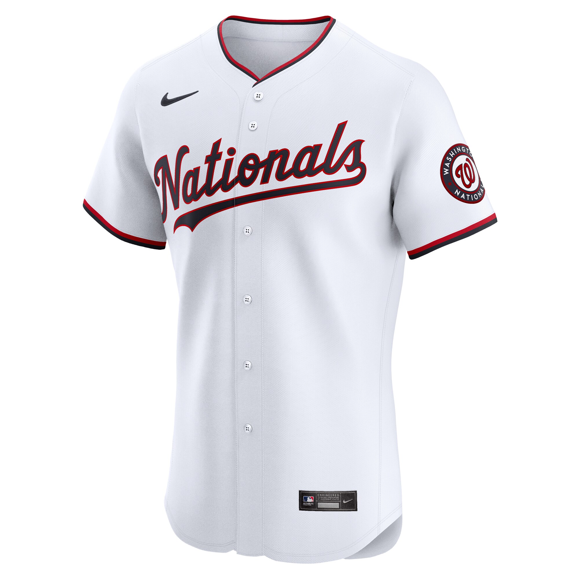 Alternative view of Washington Nationals Home Elite Custom Baseball Jersey - White