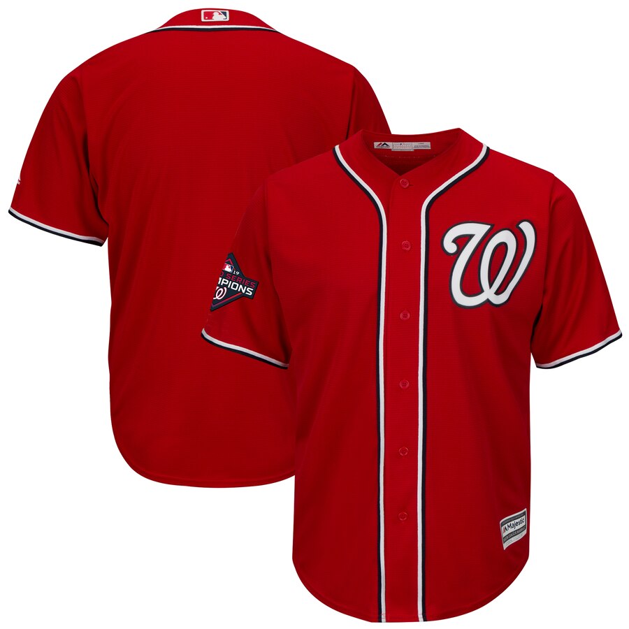 Washington Nationals Majestic 2019 World Series Champions Alternate Big And Tall Cool Base Jersey - Red