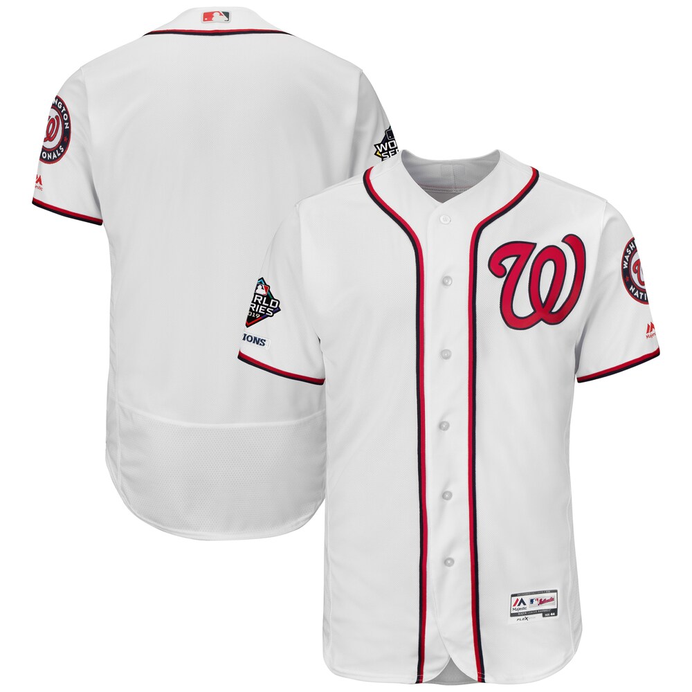 Washington Nationals Majestic 2019 World Series Champions Home Flex Base Bar Patch Jersey - White