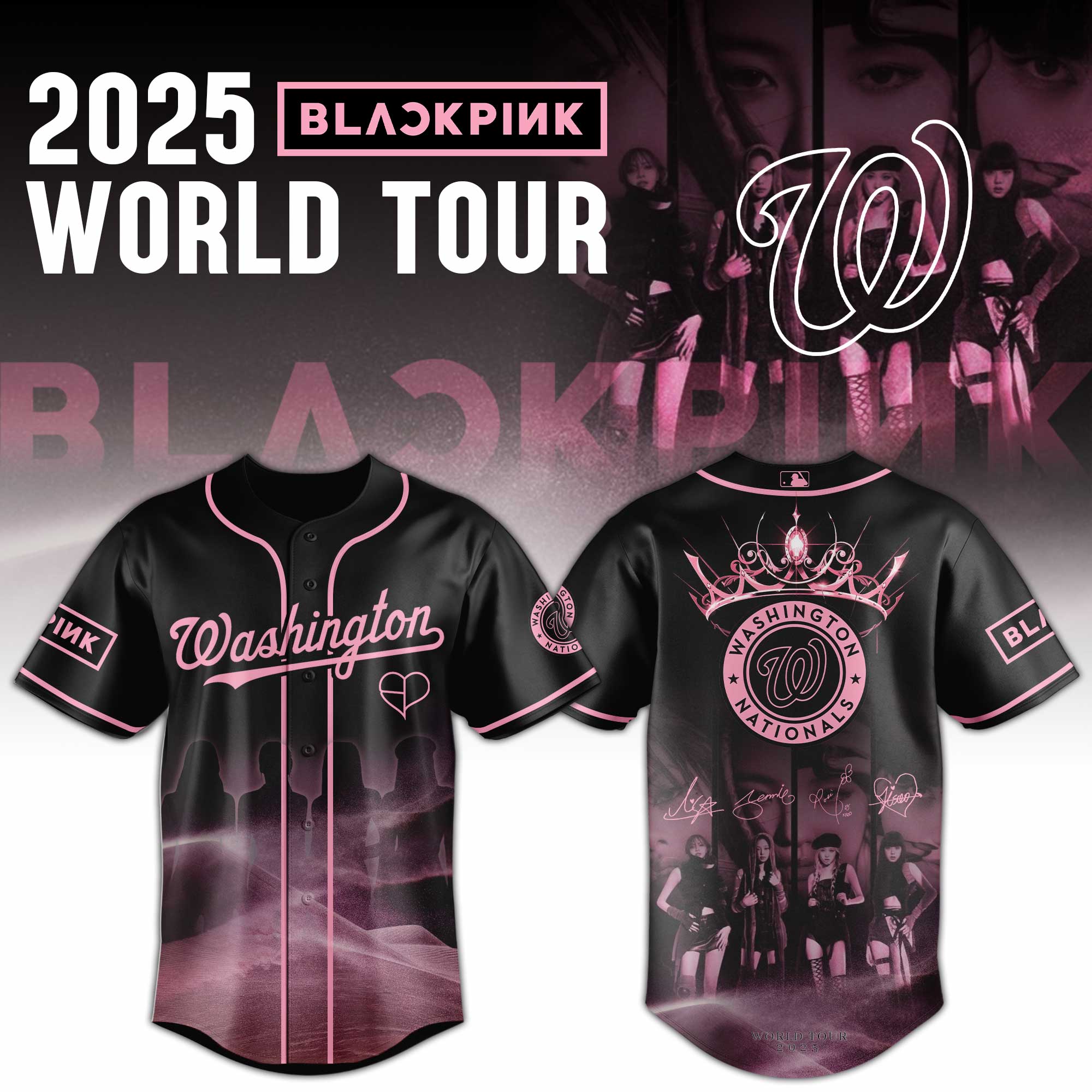 Washington Nationals Mlb X Blackpink 2025 World Tour Custom Baseball Jersey