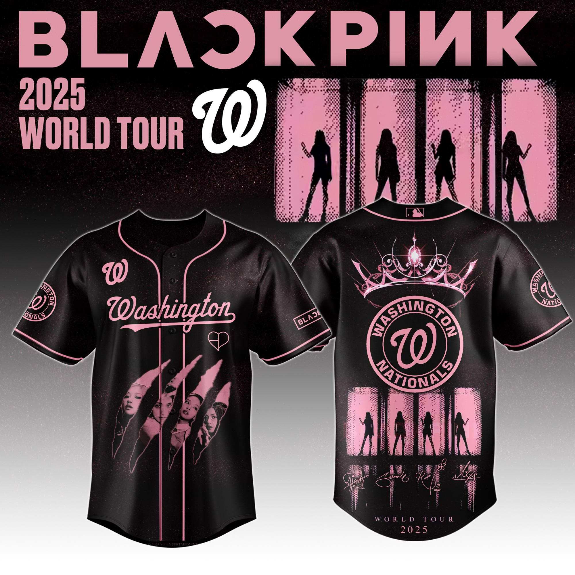 Washington Nationals Mlb X Blackpink All Star Custom Baseball Jersey