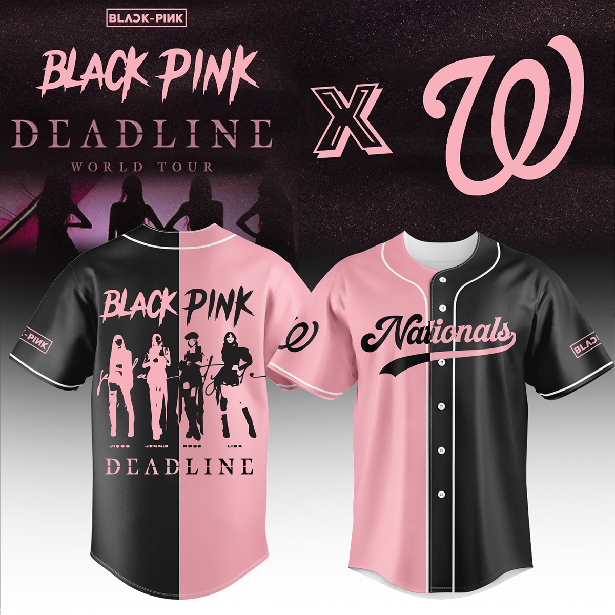 Washington Nationals Mlb X Blackpink Custom Baseball Jersey