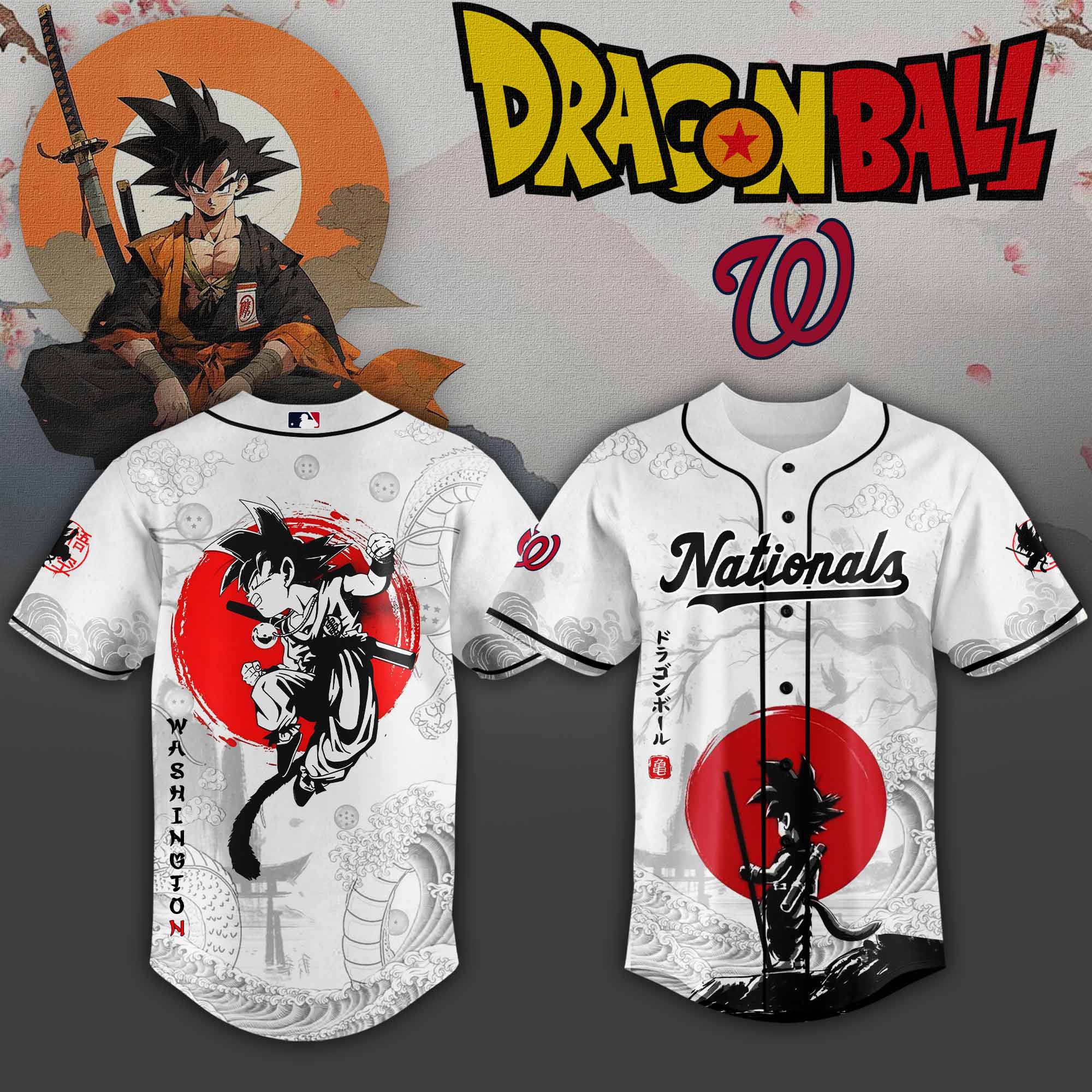 Washington Nationals Mlb X Dragon Ball Super Saiyan Custom Baseball Jersey Collection