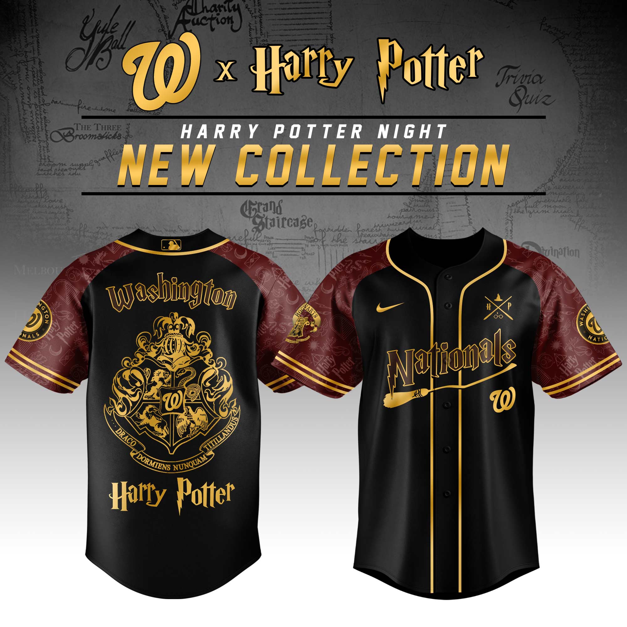 Washington Nationals Mlb X Harry Potter Hogwarts Houses Custom Baseball Jersey