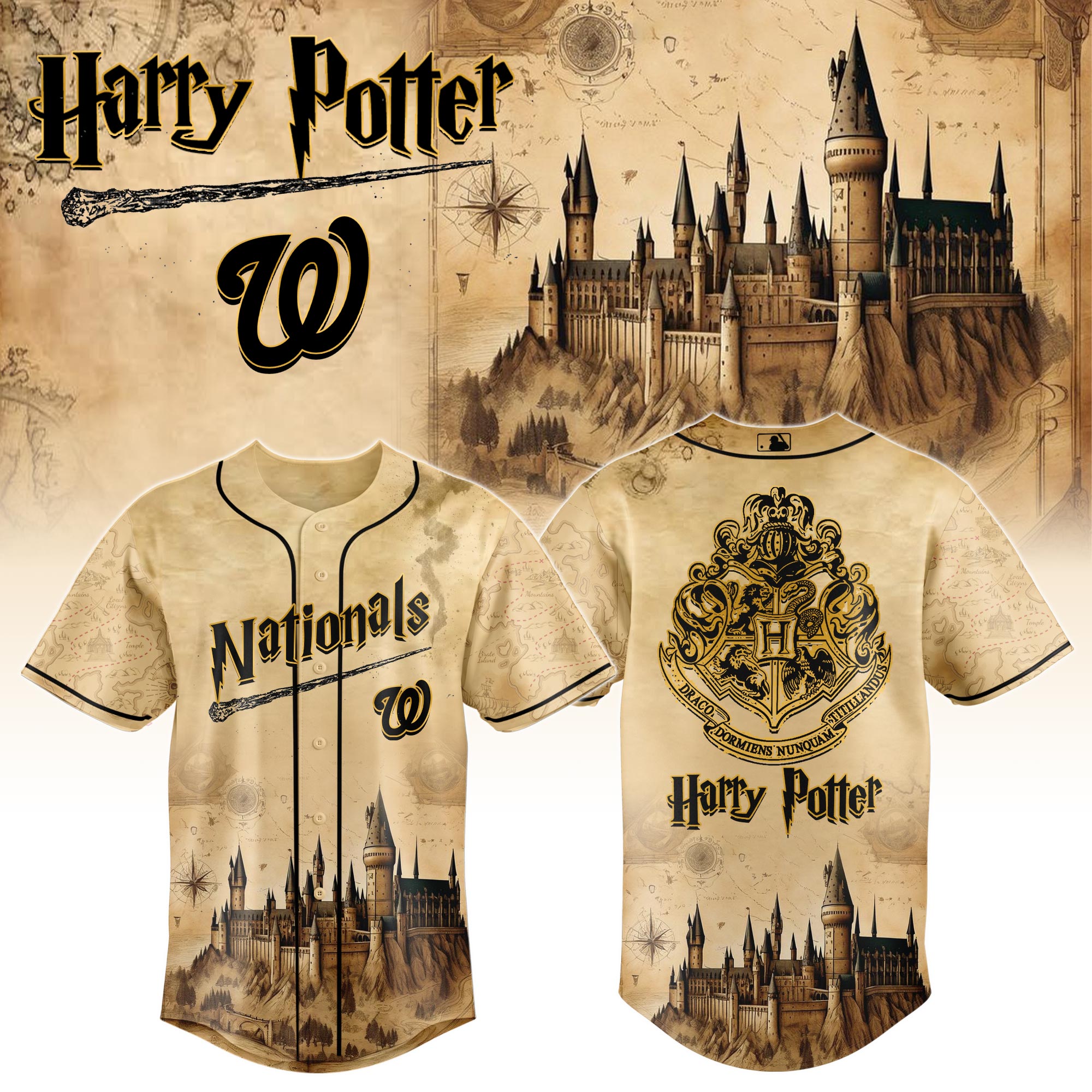 Washington Nationals Mlb X Harry Potter Magic On The Mound Custom Baseball Jersey