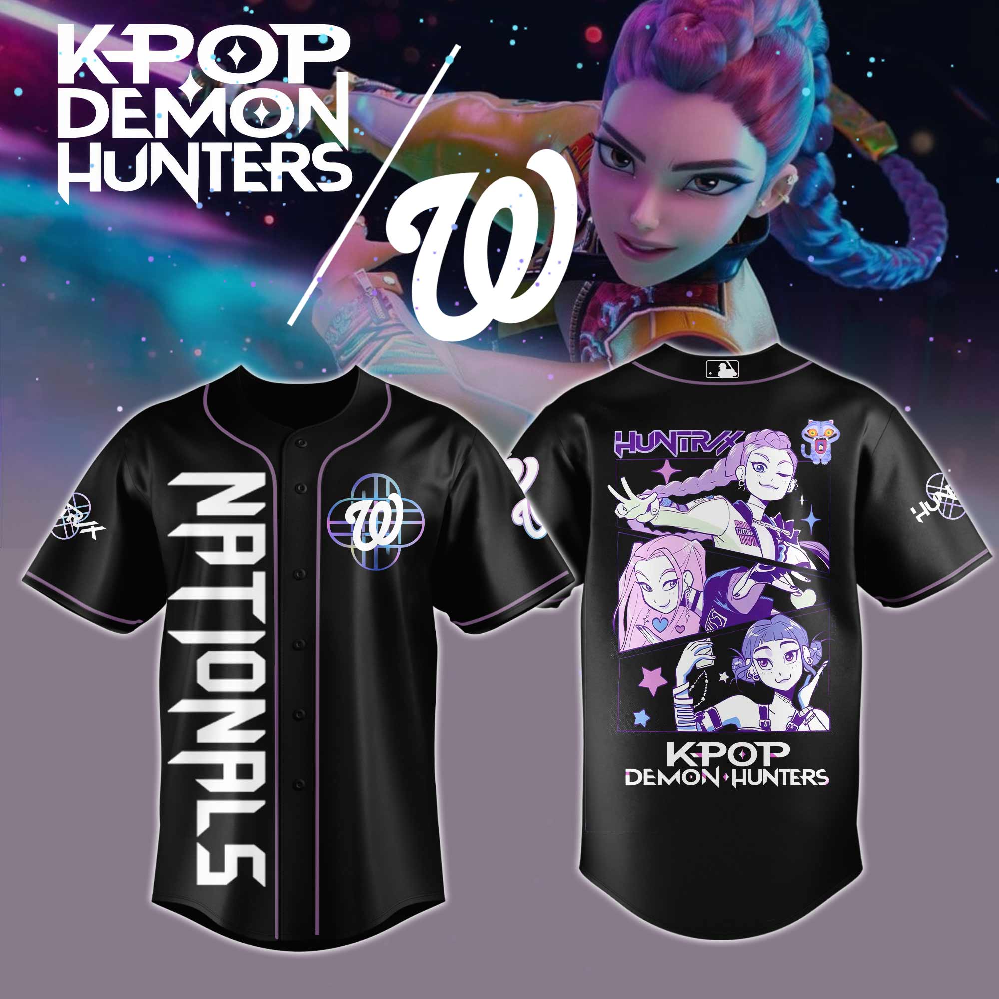 Washington Nationals Mlb X Kpop Demon Hunters Custom Baseball Jersey