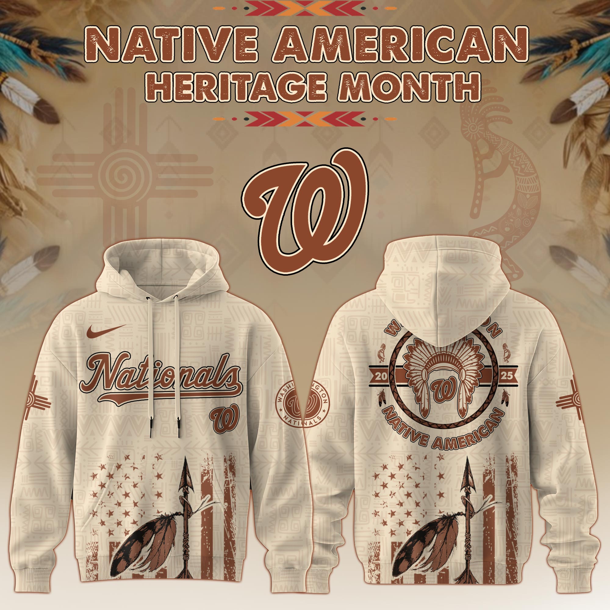 Washington Nationals Mlb X Native American Heritage Month Mlb Collaboration Custom Hoodie