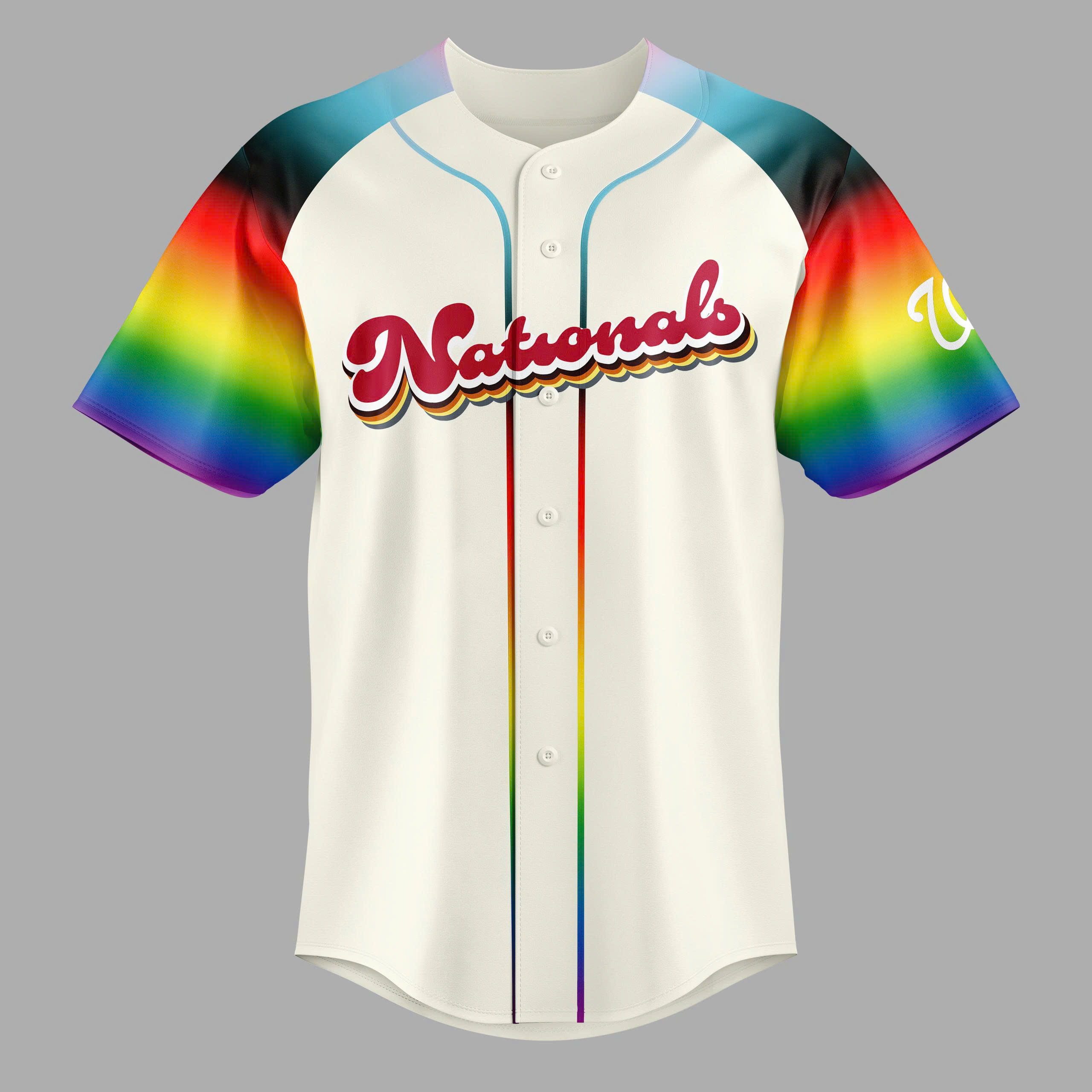 Alternative view of Washington Nationals Mlb X Pride Night Custom Baseball Jersey