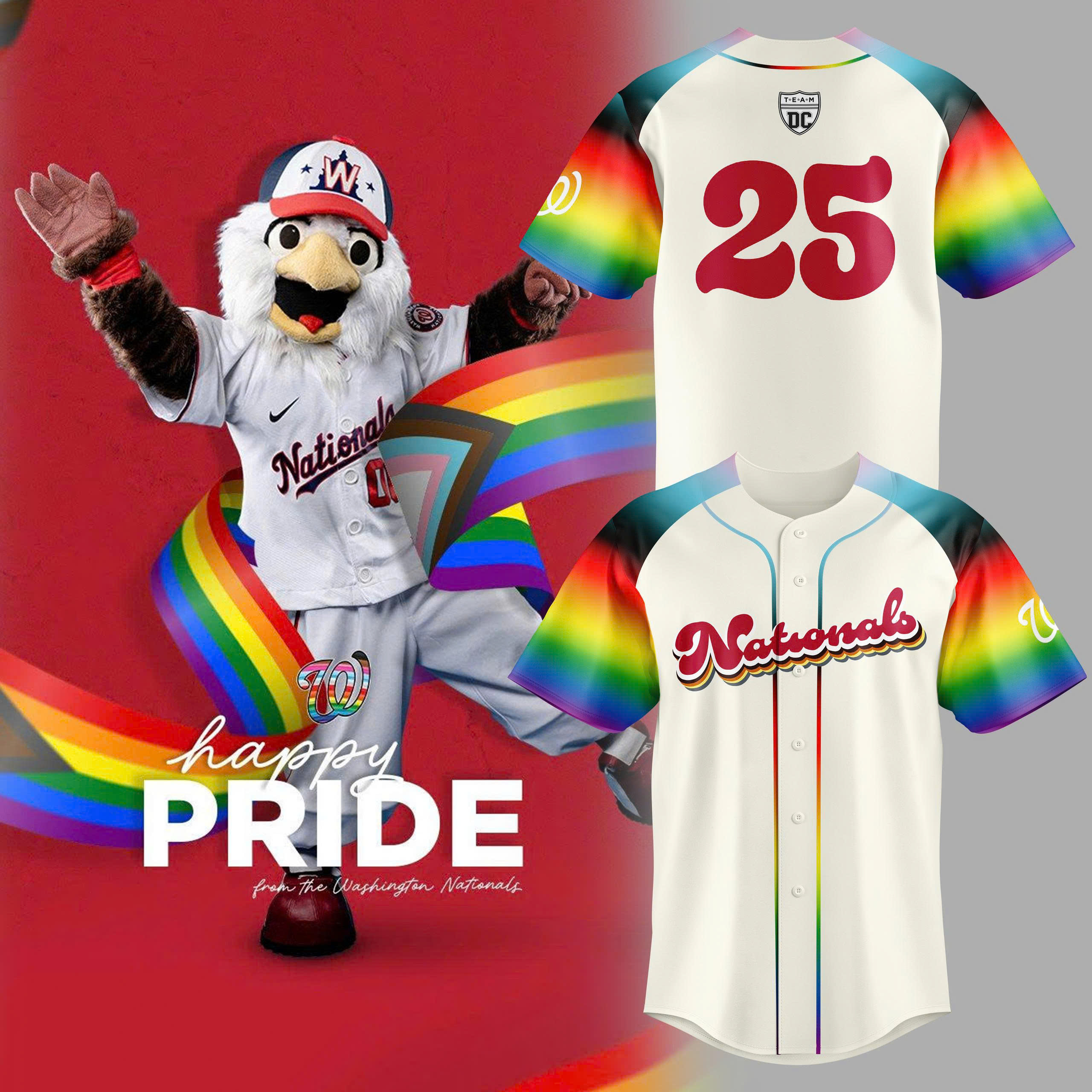 Washington Nationals Mlb X Pride Night Custom Baseball Jersey