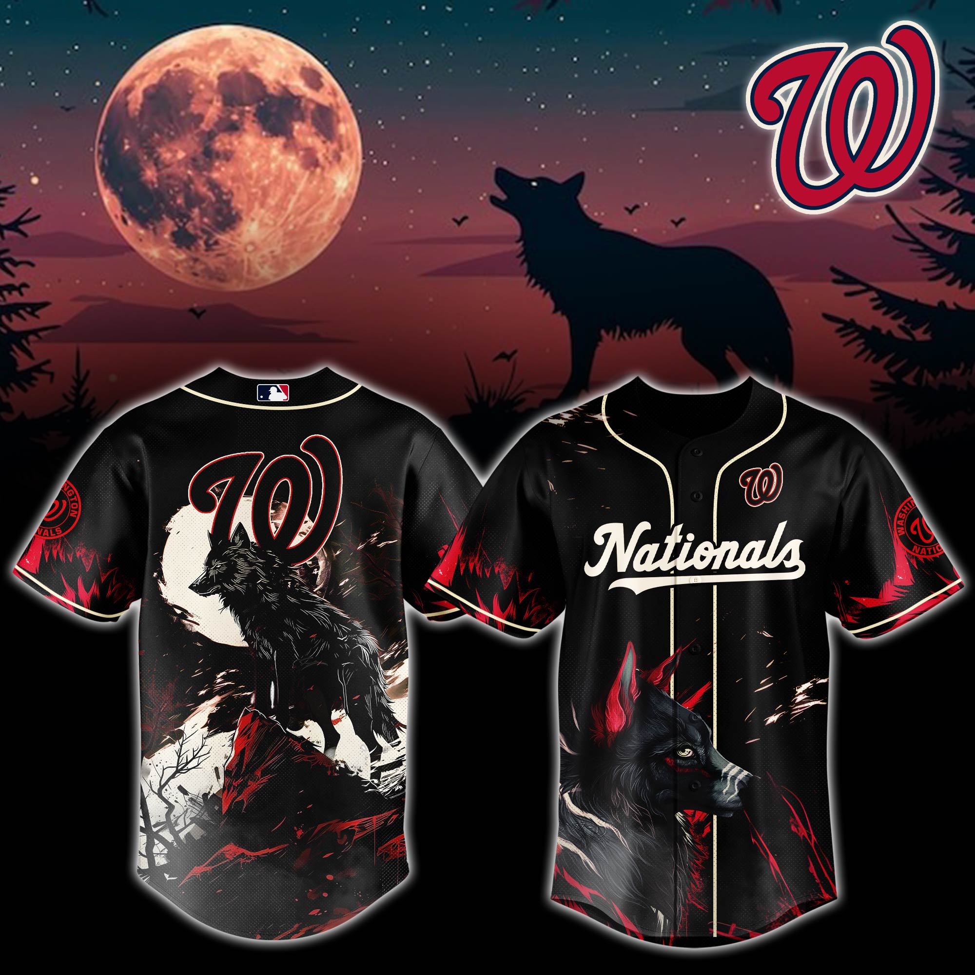 Washington Nationals Mlb X Wolf Custom Baseball Jersey