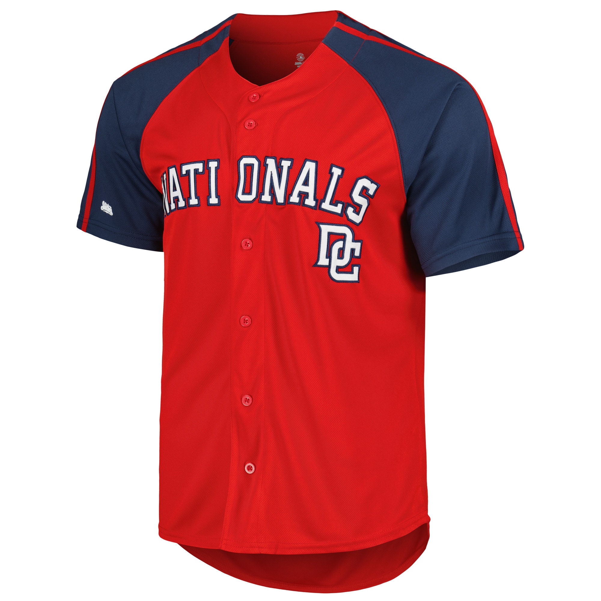 Alternative view of Washington Nationals Stitches Button-down Raglan Fashion Jersey – Red