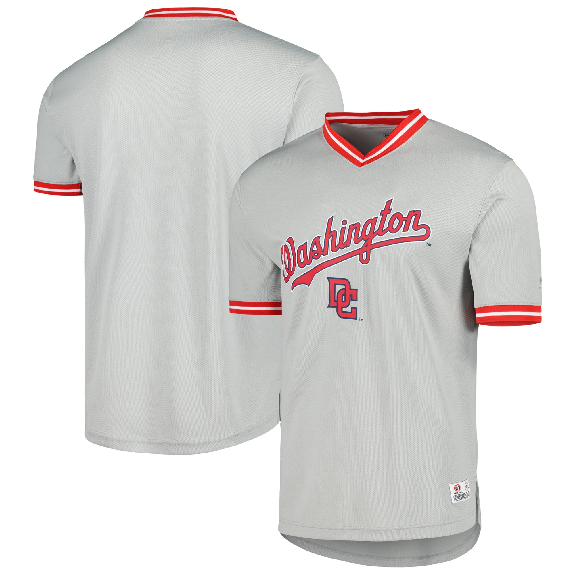 Washington Nationals V-neck Baseball Jersey - Gray