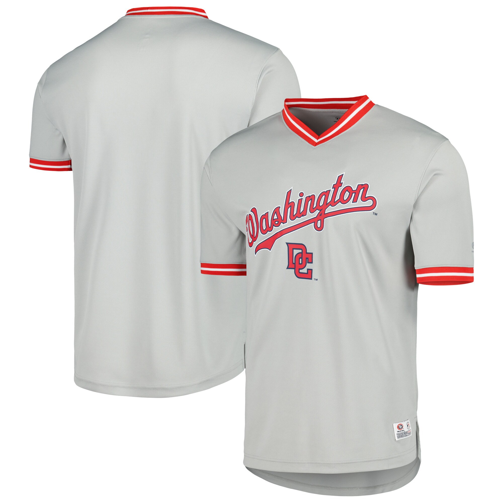 Alternative view of Washington Nationals V-neck Baseball Jersey - Gray