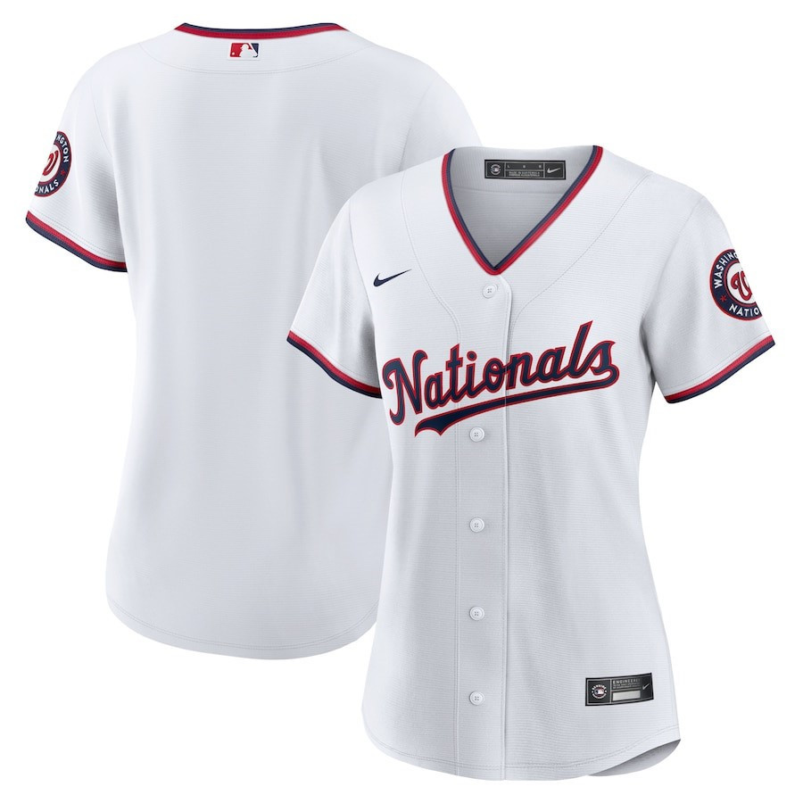 Washington Nationals Women's Home Blank Baseball Jersey - White - JS511 