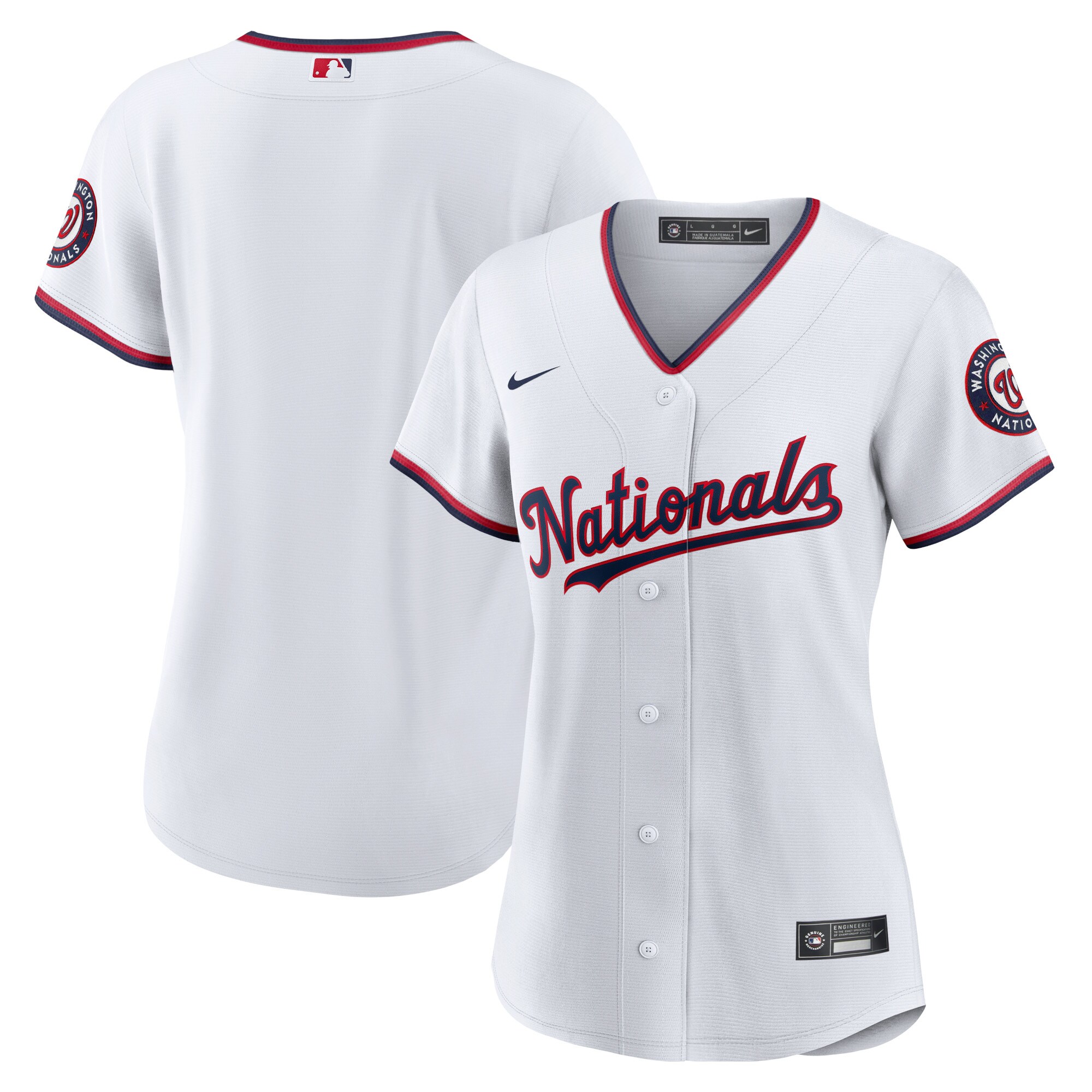 Washington Nationals Women’s Home Blank Replica Baseball Jersey – White