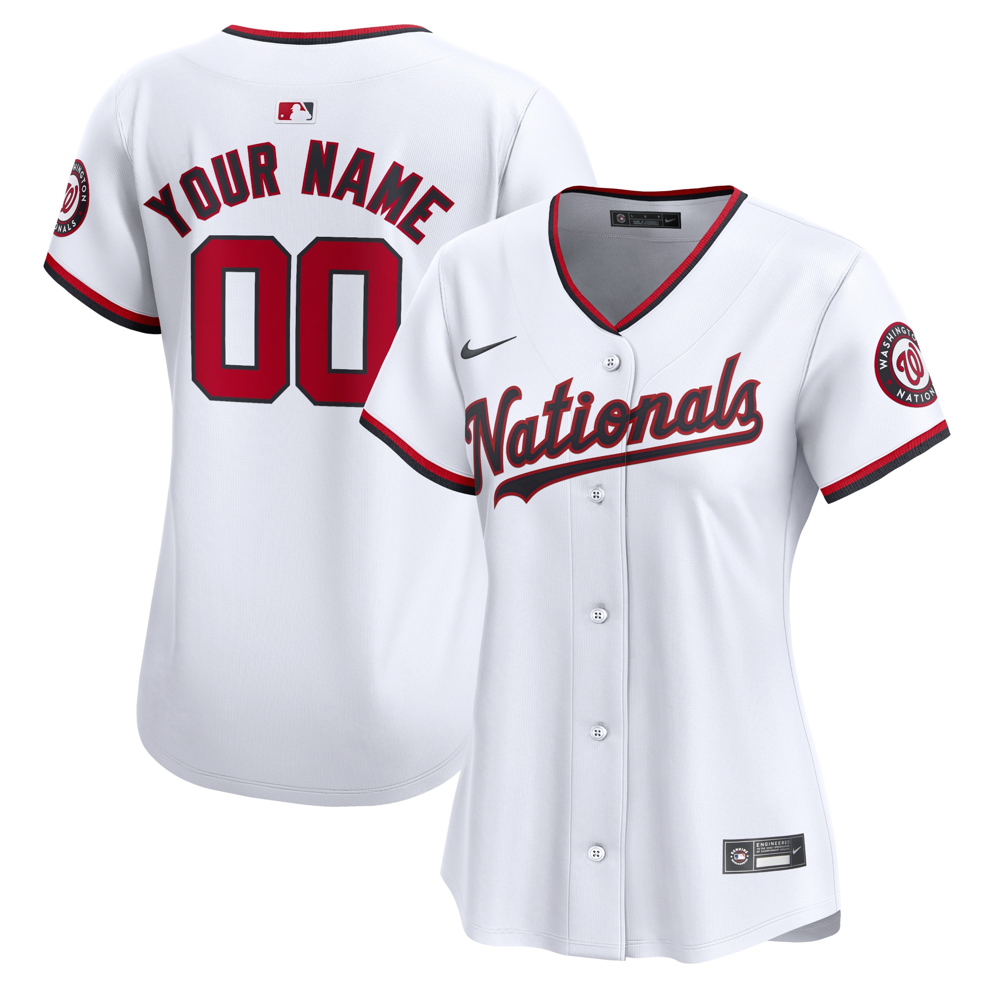Washington Nationals Women's Home Limited Custom Baseball Jersey - White