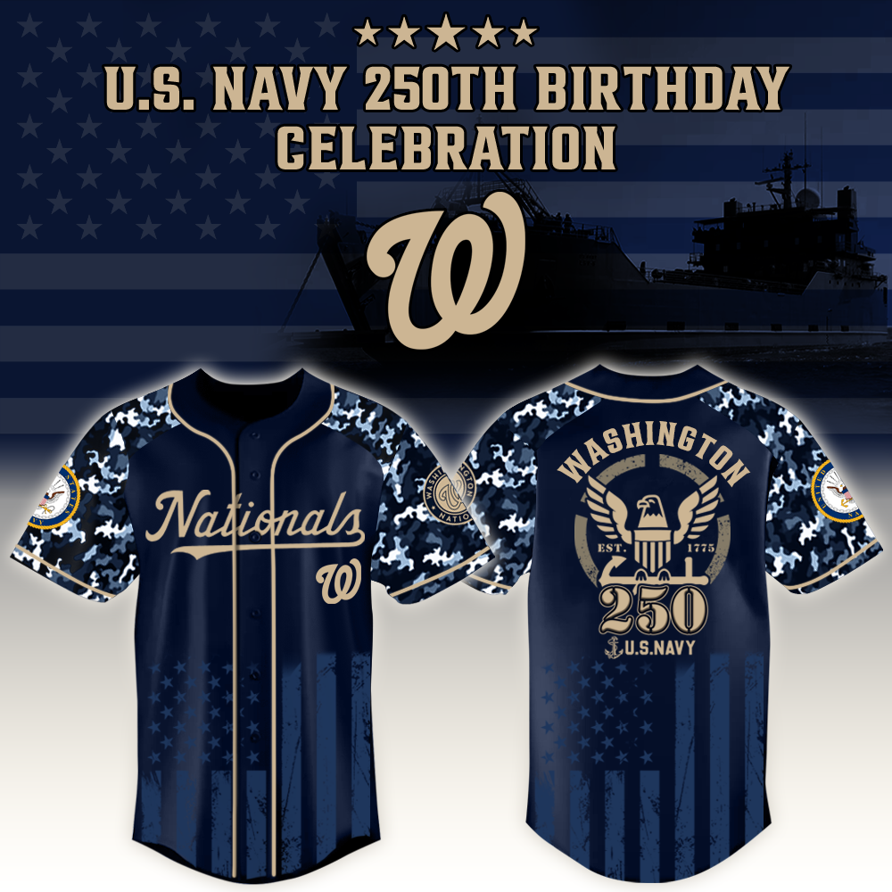 Washington Nationals X Mlb Honoring 250 Years Of The U.s. Navy – Mlb Custom Baseball Jersey