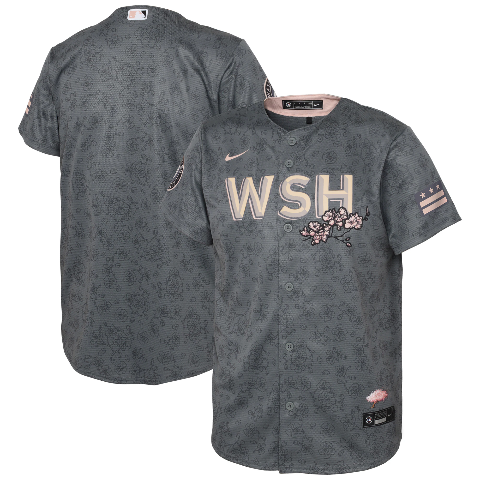 Washington Nationals Youth 2022 City Connect Replica Baseball Jersey - Gray