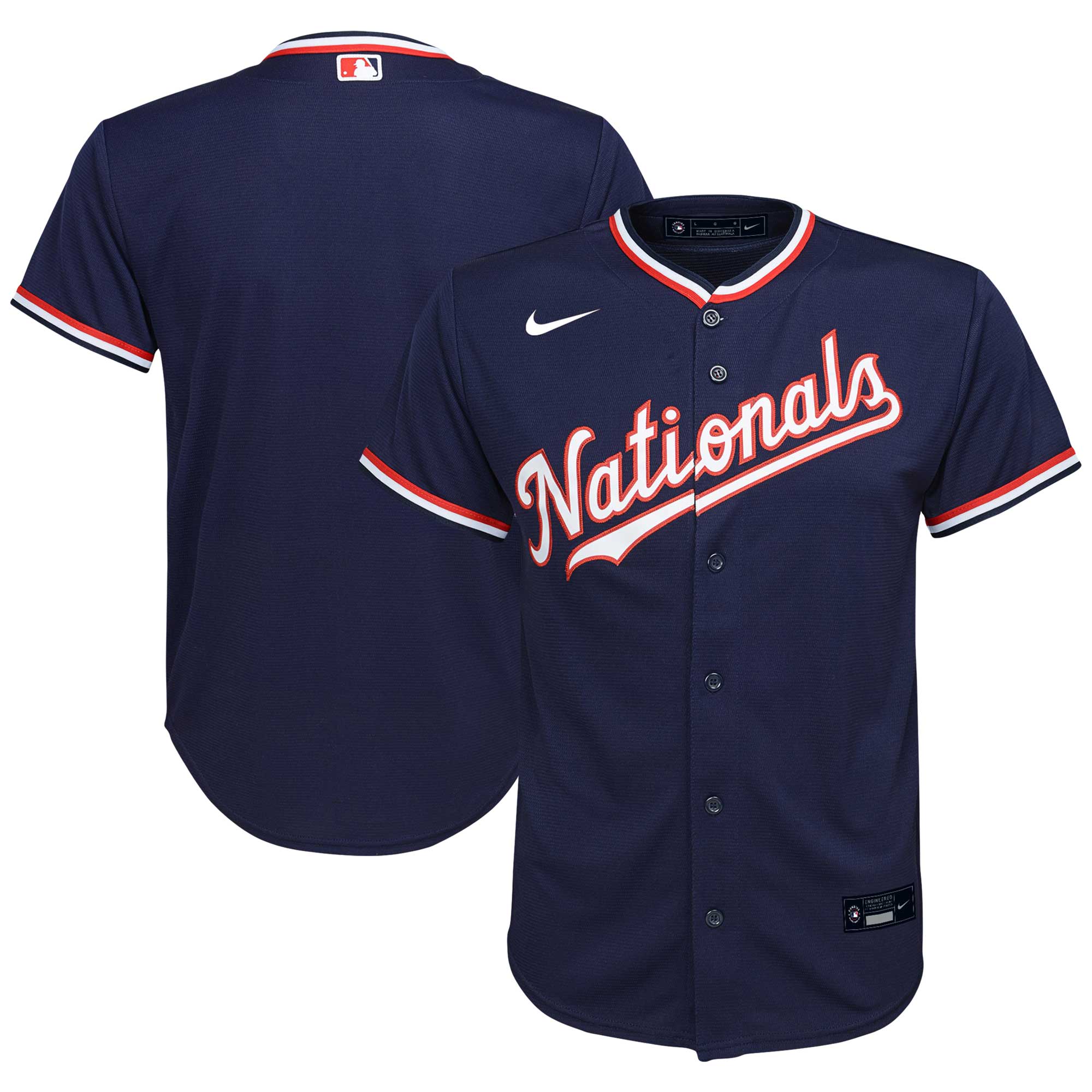 Washington Nationals Youth Alternate Replica Team Baseball Jersey - Navy