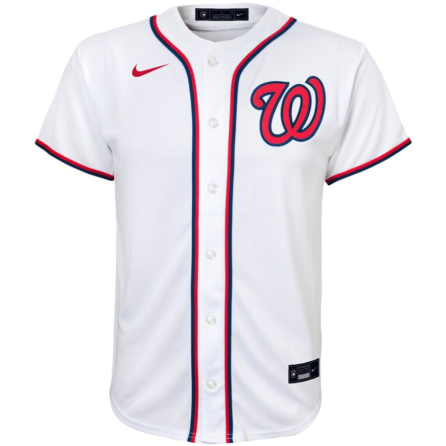 Alternative view of Washington Nationals Youth Home 2020 Replica Team Baseball Jersey - White